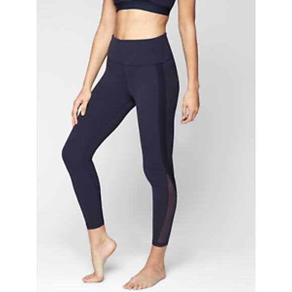 Athleta Side Stripe Salutation 7/8 Leggings Navy - Picture 10 of 10